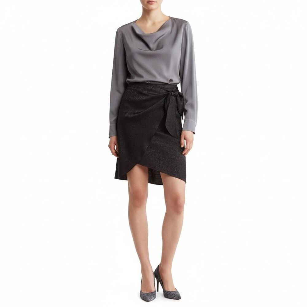 CHENAULT Pull-On Wrap Jacquard Skirt